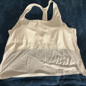 Women's White and Gray Tank Top